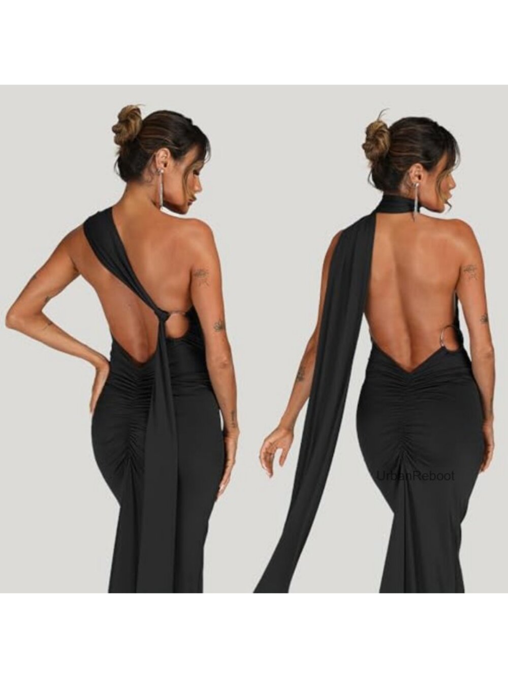 Women's Sleeveless Open Back Maxi Dress Bodycon Formal Cocktail Party - Picture 4 of 6